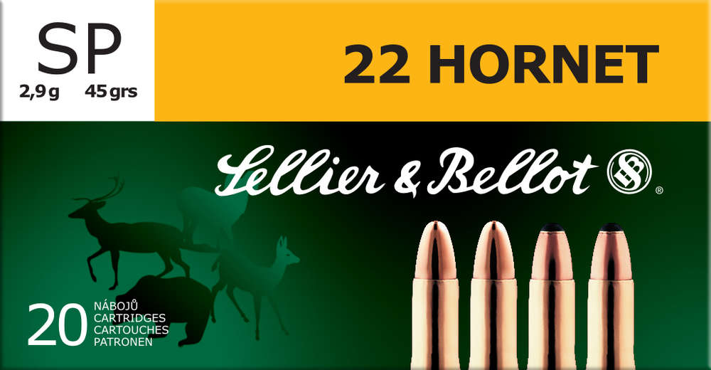 Ammunition Sellier&Bellot Rifle 22Hornet S&B 22 HORNET 45GR SP 20/1800 • Model: Rifle